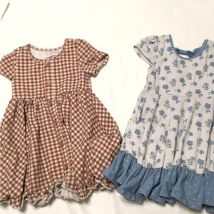 Sweet-honey Dress girls Size 4T set of 2 Brown Blue